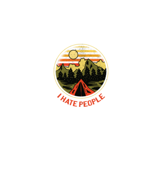 Urăsc oamenii tricou de camping model negru pe tricou