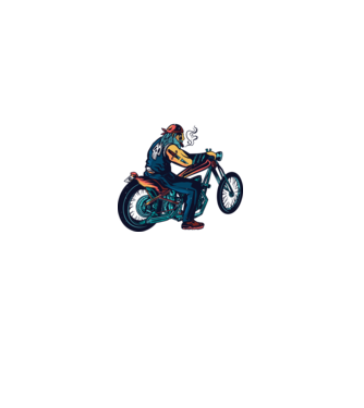Motociclist Chopper model alb pe tricou