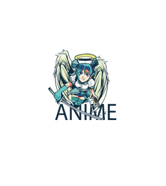 Anime fată cu sabie model kaki pe tricou