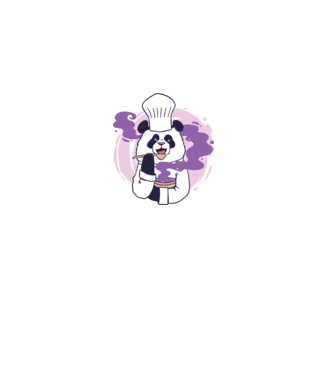 Panda Chef model negru pe tricou