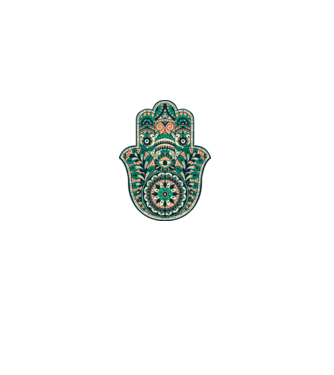Mână Hamza - Mâna lui Dumnezeu Mandala model alb pe tricou