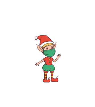 Elf cu mască model alb pe tricou