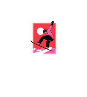 Snowboard poster model negru pe tricou