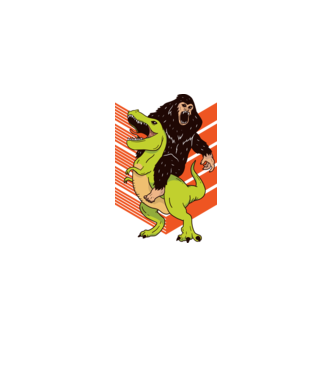Dinozaur Yeti model alb pe tricou