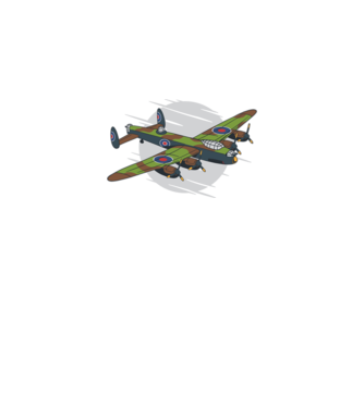 Avion bombardier Lancaster model negru pe tricou