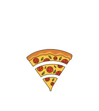 Felie de pizza Wifi model albastru închis pe tricou