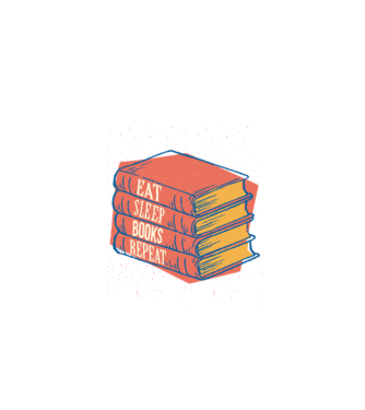 Eat Sleep Books Repeat Lectură model negru pe tricou