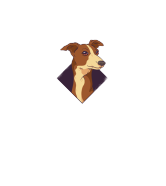 Cap câine Whippet model albastru regal pe tricou