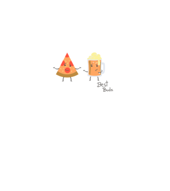 Best Buds - Pizza + Beer model gri pe tricou