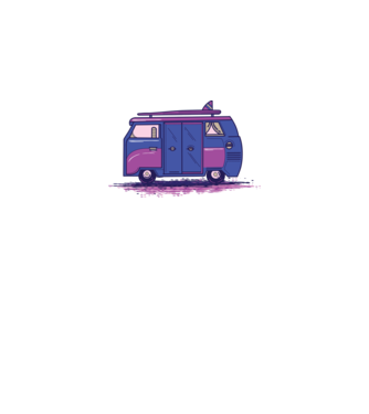 Mașină de camping model alb pe tricou