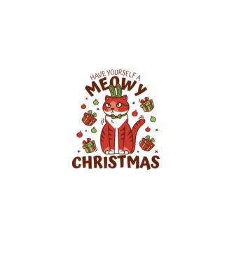 Have yourself a Meowy Christmas - Cicás Karácsony model roz deschis pe tricou