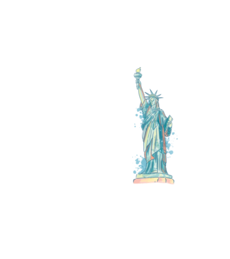 Statuia Libertății model galben neon pe tricou