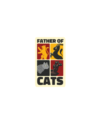 Father of Cats Game of Thrones parodie model negru pe tricou