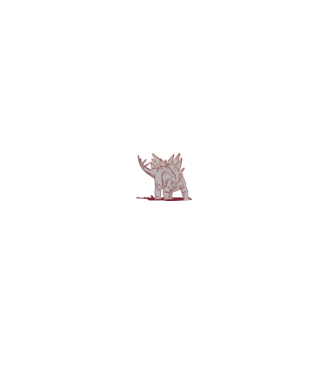 Stegosaurus dinozaur model gri pe tricou