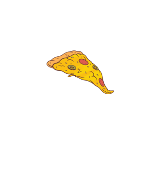 Felie de pizza Cuplu model alb pe tricou