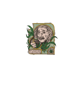 Einstein Marijuana THC model negru pe tricou