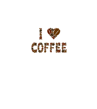 I Love Coffee model alb pe tricou