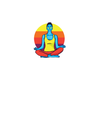 Yoga Meditație Retro model turcoaz pe tricou