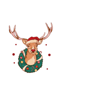 Oh deer, Christmas is here model alb pe tricou