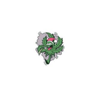 Marijuana Santa model albastru închis pe tricou