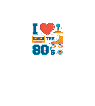 'I love the 80s - Iubesc anii ''80' model alb pe tricou