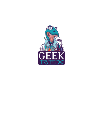 Geek Rex dinozaur tricou model negru pe tricou