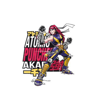 Anime fată Războinic model alb pe tricou
