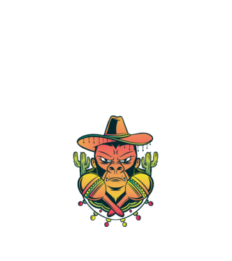 Gorila mexicană model nisipiu pe tricou