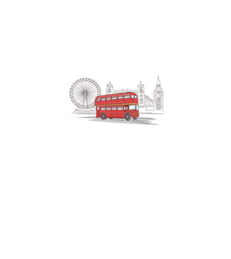 London Bus model gri pe tricou