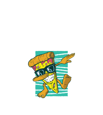 Felie de pizza DAB model negru pe tricou
