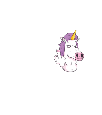 Unicorn arată degetul model galben neon pe tricou
