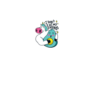 Unicorn Avocado Prietenie model negru pe tricou