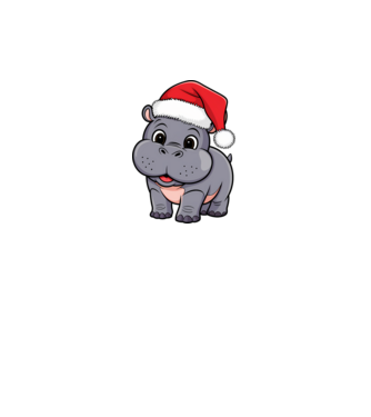 Crăciun Hippo model alb pe tricou