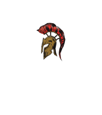 Cască războinic Sparta model negru pe tricou