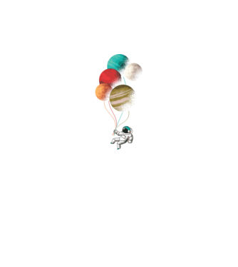 Astronaut Balloons baloane astronaut model negru pe tricou