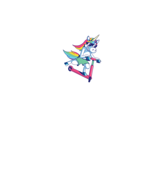 Unicorn cu trotinetă tricou amuzant model negru pe tricou