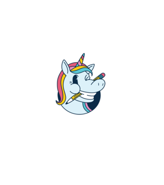 Elev Unicorn drăguț model alb pe tricou