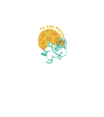 Dogecoin to the moon model negru pe tricou