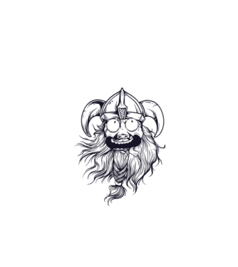 Viking model alb pe tricou