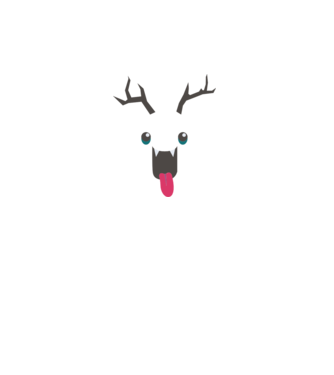 Funny Deer model alb pe tricou