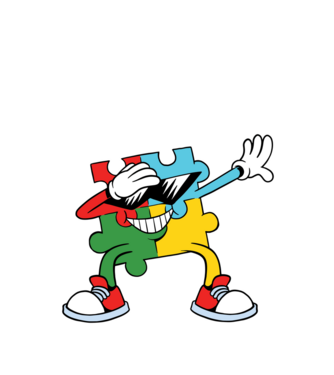 Autist DAB Puzzle model negru pe tricou