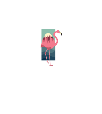 Flamingo Design model gri pe tricou