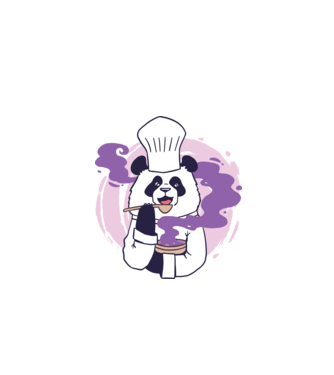 Panda Chef model negru pe tricou