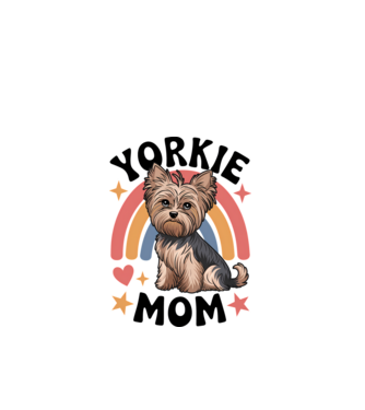 Yorkie Mom Alb model alb pe tricou