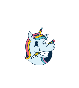 Elev Unicorn drăguț model alb pe tricou