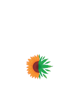 Floarea-soarelui Cannabis model negru pe tricou