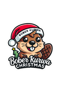 Bober Kurwa Christmas 1 model albastru deschis pe tricou