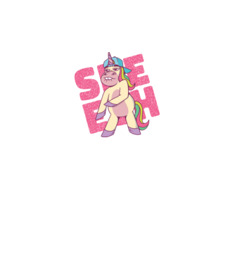 Unicorn Shesh model gri închis pe tricou