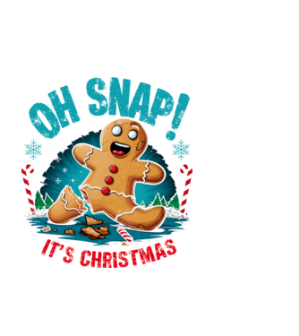Oh snap! It's christmas Alb model negru pe tricou