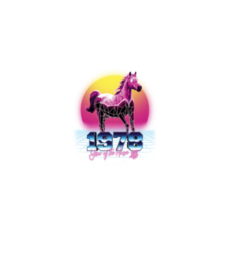 1978 Year of the Horse model negru pe tricou